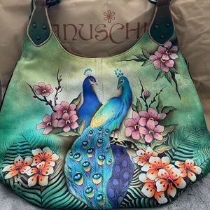 Anuschka Genuine Leather Peacock Purse (Item 009)